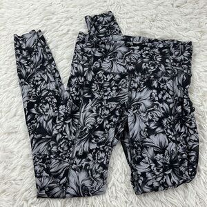 Lululemon Fast & Free Full Length Tight *Nulux 28" Night Garden Ice Grey Black